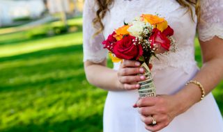Money Wrapped Wedding Bouquet - Horizontal