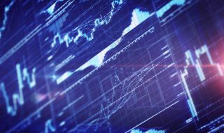 Financial chart on LCD display