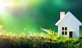 Eco Friendly House - Paper Home On Moss In Garden